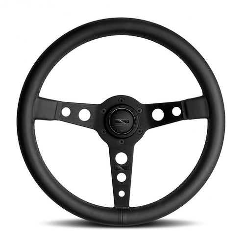 Steering wheel, Prototipo black edition black spoke/leather 350mm, Momo