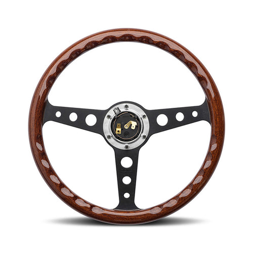 Steering wheel, Indy heritage mahogany wood/black spoke 350mm, Momo