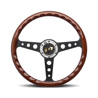 Steering wheel, Indy heritage mahogany wood/black spoke 350mm, Momo
