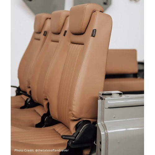 2Nd Row Prem H Back 3 Seats Clas Flute Camel Vinyl