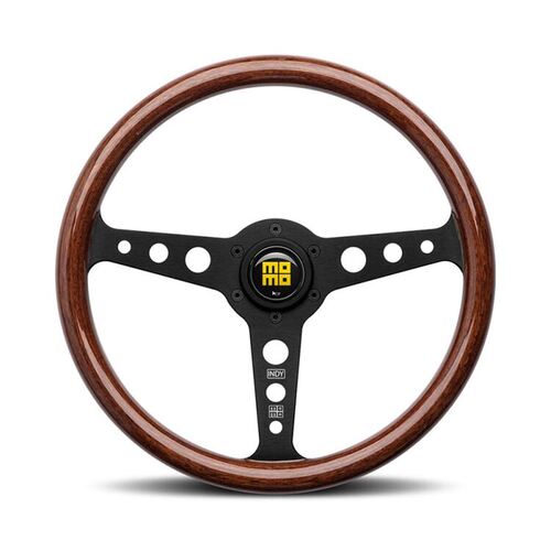 Steering wheel, Indy heritage mahogany wood/black spoke 350mm, Momo