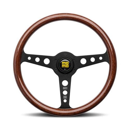 Steering wheel, Indy heritage mahogany wood/black spoke 350mm, Momo