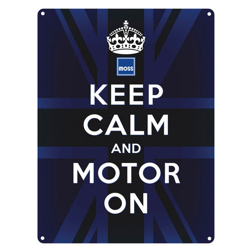Sign, Keep calm and motor on, vintage, metal