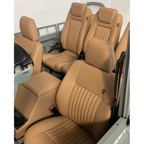 2Nd Row Prem H Back 3 Seats Clas Flute Camel Vinyl