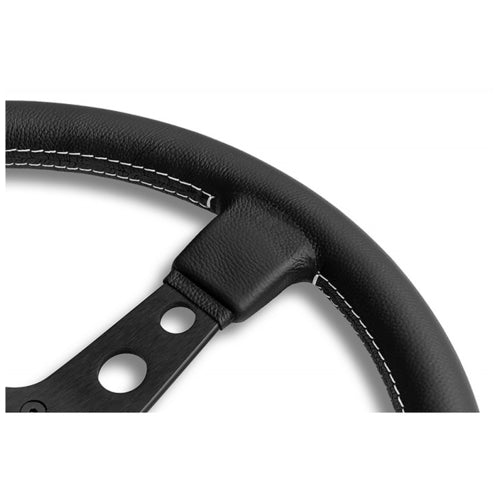 Steering Wheel, Prototipo black spoke/black leather 370mm Momo
