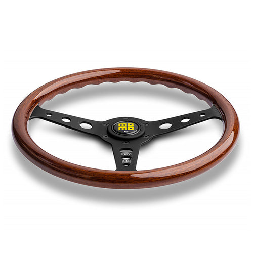 Steering wheel, Indy heritage mahogany wood/black spoke 350mm, Momo
