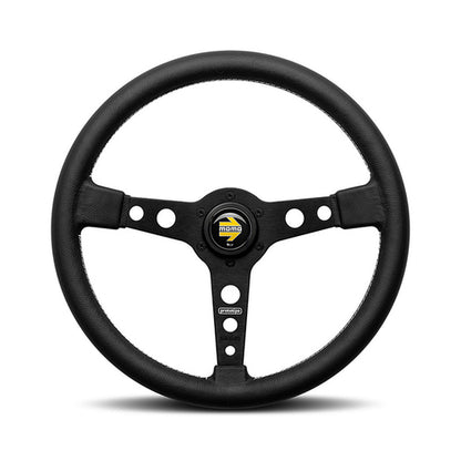 Steering Wheel, Prototipo black spoke/black leather 370mm Momo