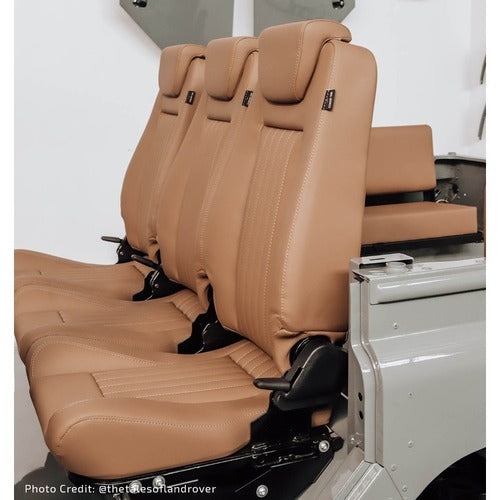 2Nd Row Prem H Back 3 Seats Clas Flute Camel Vinyl