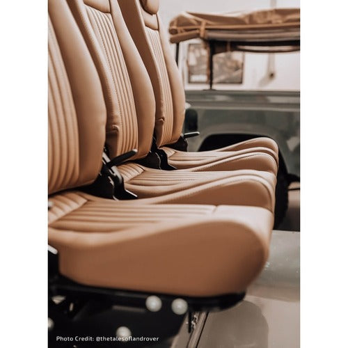 2Nd Row Prem H Back 3 Seats Clas Flute Camel Vinyl