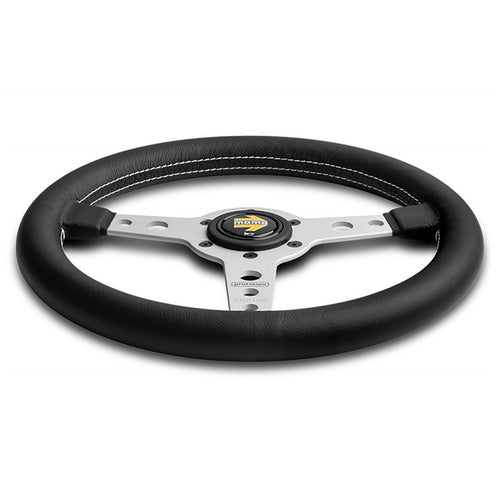Steering Wheel, Prototipo silver spoke/black leather 320mm, Momo