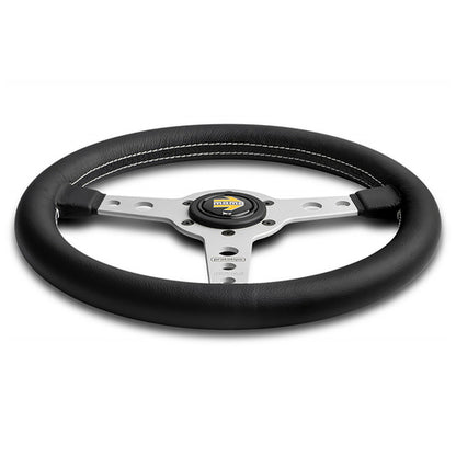Steering Wheel, Prototipo silver spoke/black leather 320mm, Momo