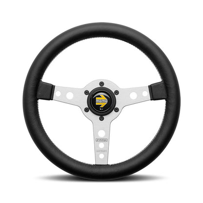 Steering Wheel, Prototipo silver spoke/black leather 320mm, Momo